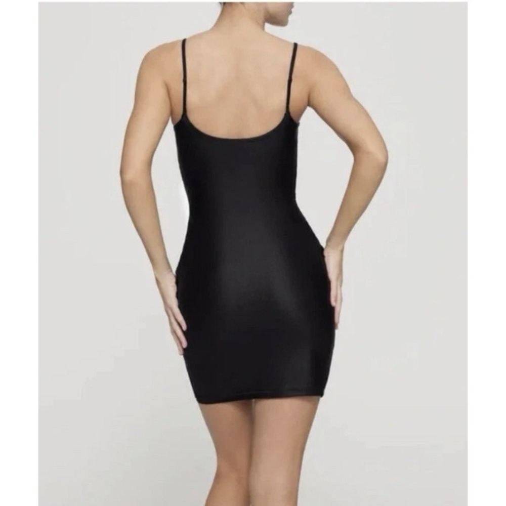 SKIMS Shine Spandex Jersey Mini Dress Nwt Size XL Babydoll Flattering Onyx - Picture 8 of 8